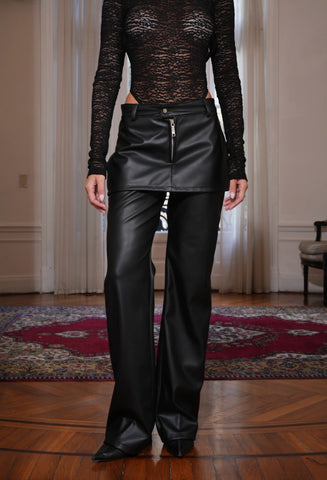 PANTALON ECOCUERO FALDA jet