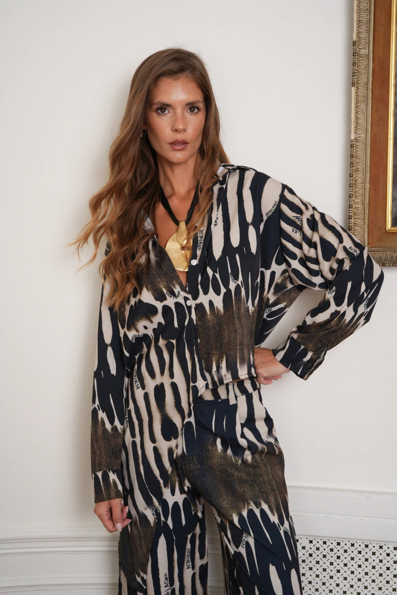 Camisa Seda Print Arroyo