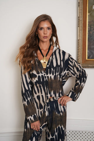 Camisa Seda Print Arroyo